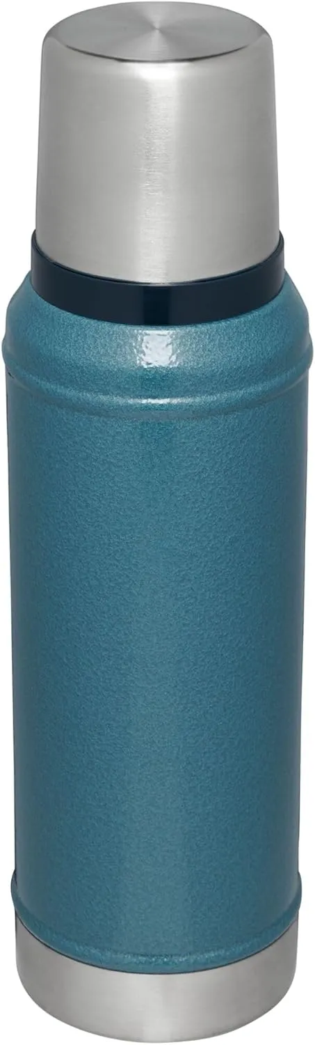 Stanley Classic Legendary Vacuum Bottle 1.0 qt | Wide Mouth with Leakproof Cup Lid | Keep Drinks Hot or Cold | Packable for Travel | Insulated Stainless Steel Thermos | BPA-Free | Hammertone Lake