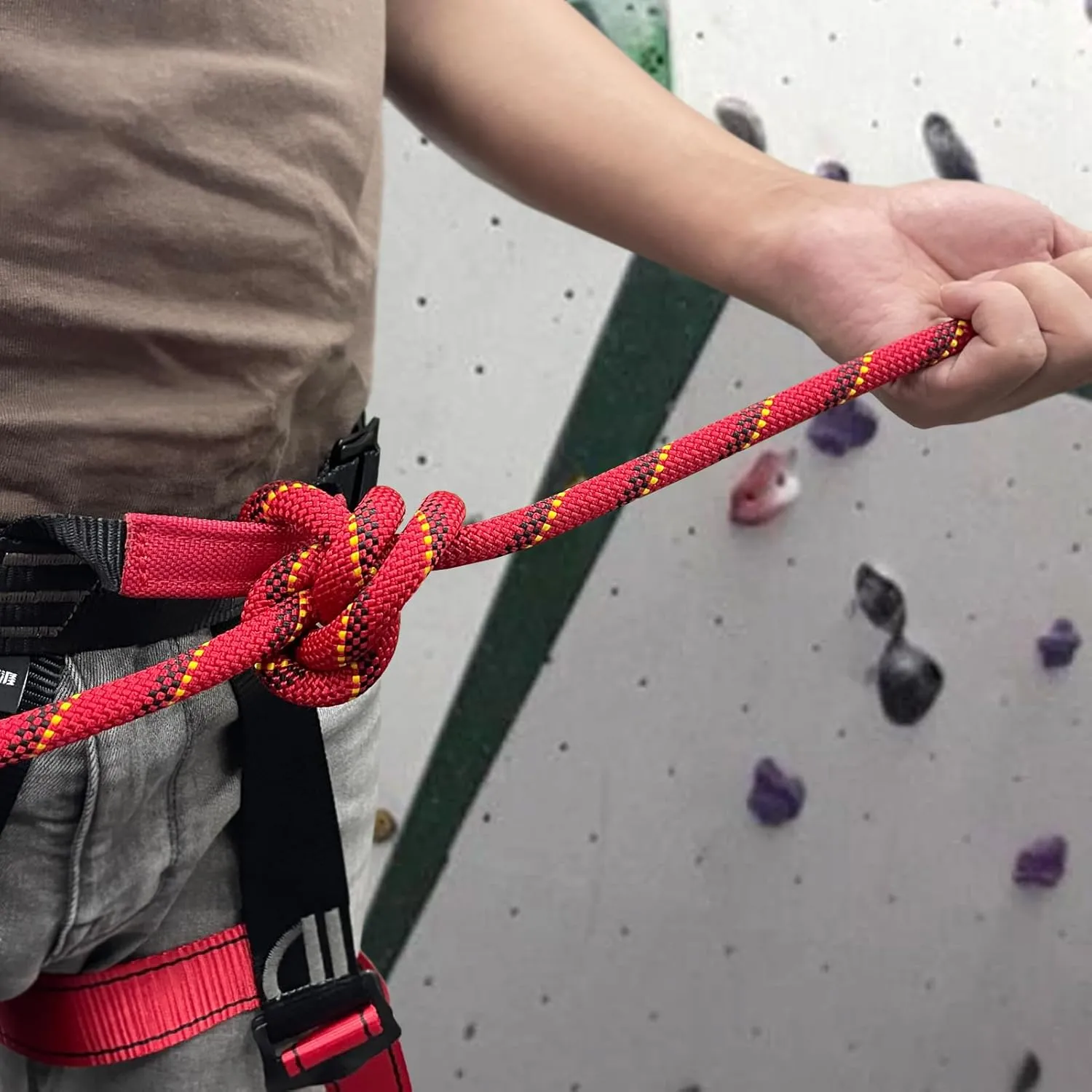 Static Climbing Rope 11mm UIAA Static Line Rappelling Rope 15M (50ft) Nylon Kern Mantle Rope for Escape Rope Rock Climbing, Mountain Tree Climbing, Hauling, Rescue