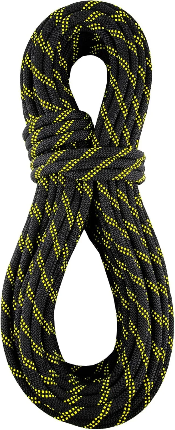 Static Climbing Rope 11mm UIAA Static Line Rappelling Rope 45M (150ft) Nylon Kern Mantle Rope for Escape Rope Rock Climbing, Mountain Tree Climbing, Hauling, Rescue