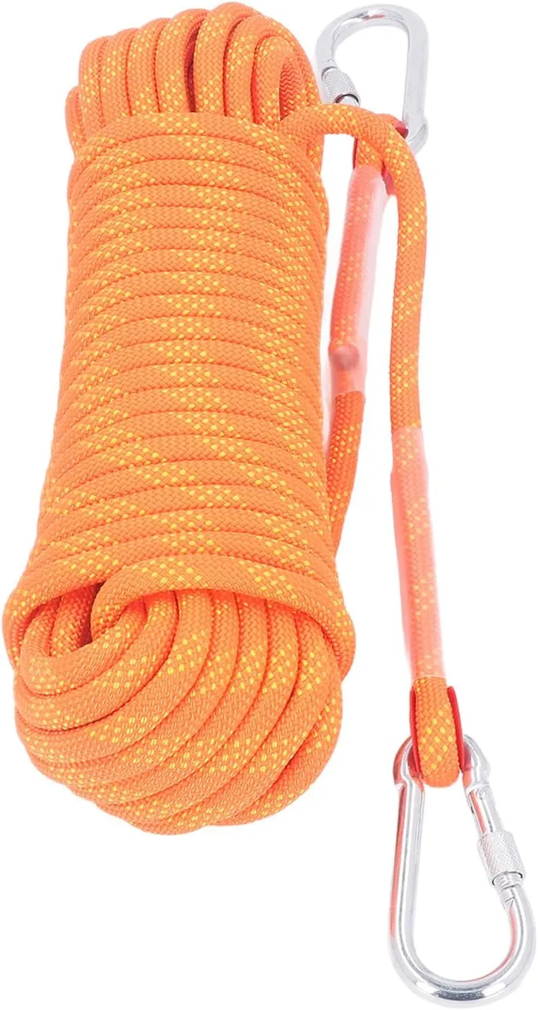 Static Rope for Climbing, Avoids Falling Safety Protection for Scaing Easy to Use Light to Escape (Orange)