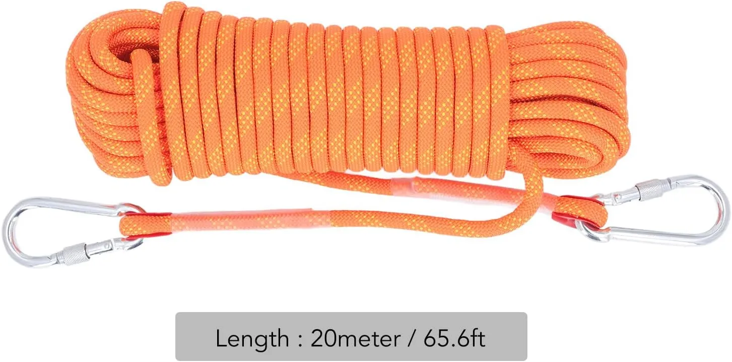 Static Rope for Climbing, Avoids Falling Safety Protection for Scaing Easy to Use Light to Escape (Orange)