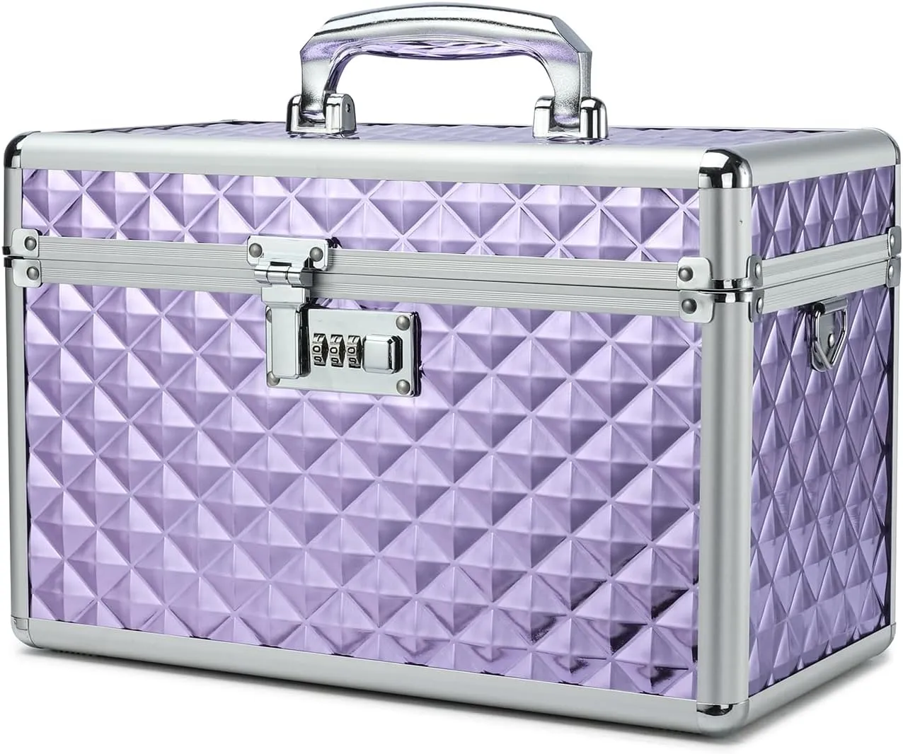 Storage Lock Box with Combination Lock, Lockable Medicine Storage Box, Empty First Aid Box, Security Lock Box, Multipurpose Locking Box for Home and Outdoor Use (Purple, Large)