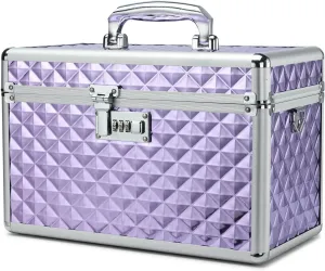 Storage Lock Box with Combination Lock, Lockable Medicine Storage Box, Empty First Aid Box, Security Lock Box, Multipurpose Locking Box for Home and Outdoor Use (Purple, Large)