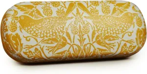 Strawberry Thief - William Morris - Quince Yellow/White 6.5 x 2.7 Inch Polyurethane Eyeglass Protective Hard Case