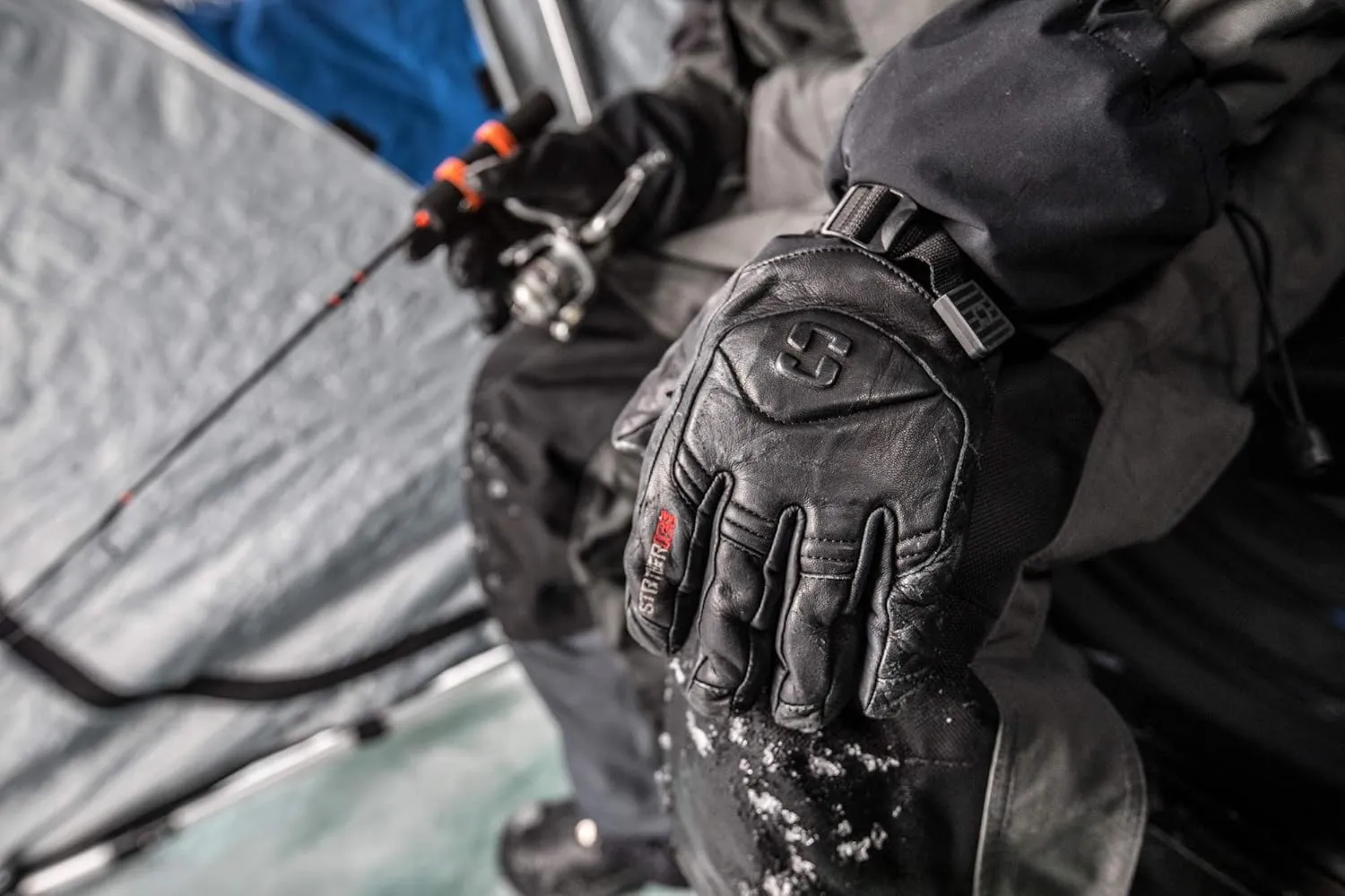 Striker Unisex Combat Waterproof Breathable Insulated Ice Fishing Gloves with Adjustable Wrist and Gauntlet Closure
