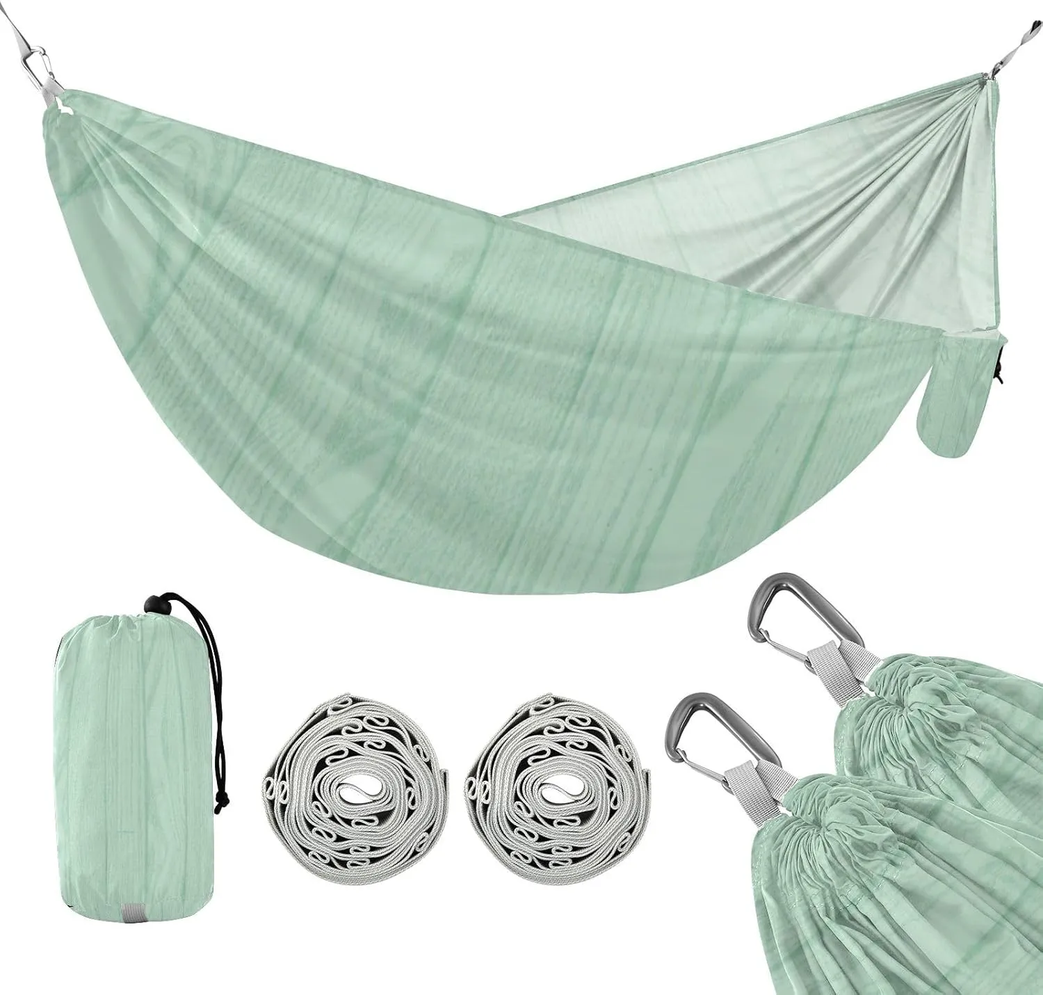 Striped Green Wood Texture Vintage 330lb Capacity Outdoor Hammocks with Hanging Rope Cloth Hammock for Outside Camping Essentials Base para poner hamaca