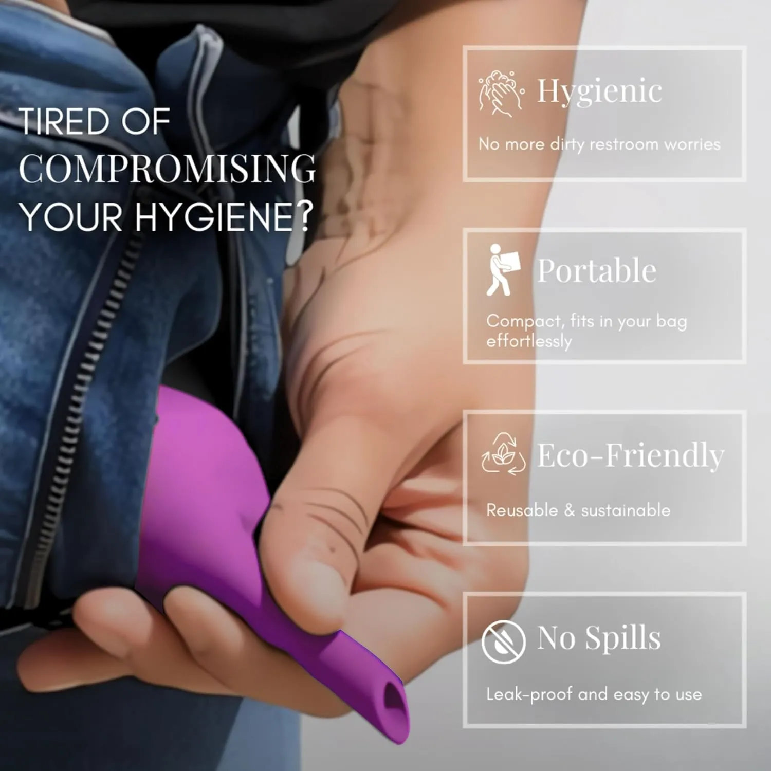 SuAmiga Female Urination Device Collapsible Female Urinal; Portable Reusable Urinal for Women to Pee Standing Up; Women Pee Funnel for Travel, Camping, Hiking, Outdoor (Soft,Firm,Plus Size)