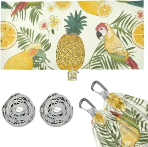 Summer Fruit Pineapple Parrot Outdoor Hammock with Tree Straps Tree Hammock for Outside Patio Backyard Poolside