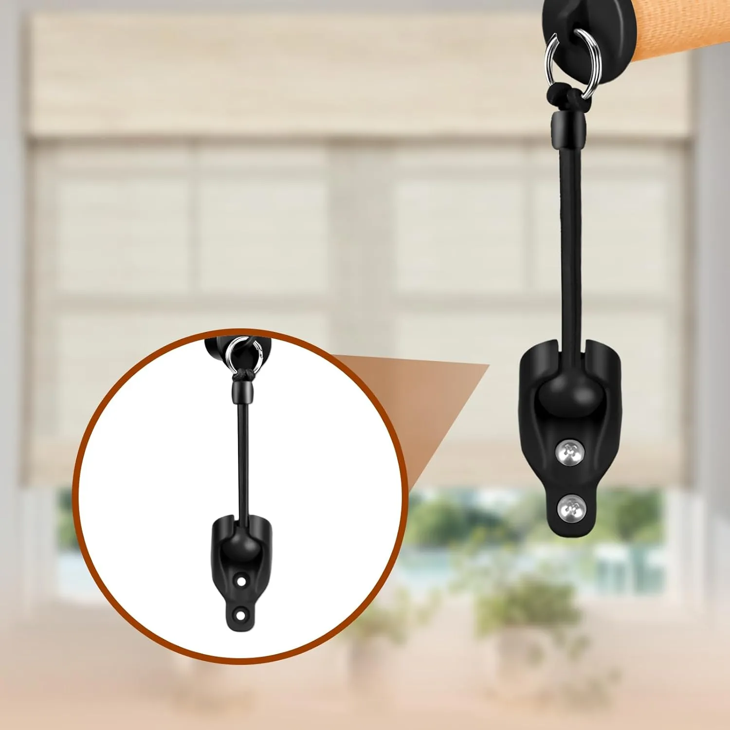 Sun Visor Parts Bungee kit and end Cover, Weather Resistance, for Coolaroo External Roller Shutter, Outdoor Shutter, Roller Shutter (Bungee Kit   End Cap 3 Set, Black)