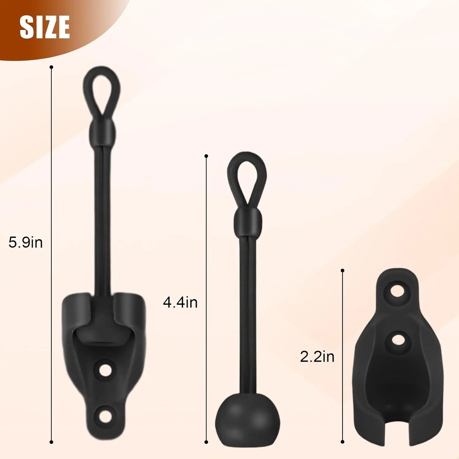Sun Visor Parts Bungee kit and end Cover, Weather Resistance, for Coolaroo External Roller Shutter, Outdoor Shutter, Roller Shutter (Bungee Kit   End Cap 3 Set, Black)