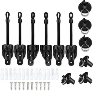 Sun Visor Parts Bungee kit and end Cover, Weather Resistance, for Coolaroo External Roller Shutter, Outdoor Shutter, Roller Shutter (Bungee Kit   End Cap 3 Set, Black)