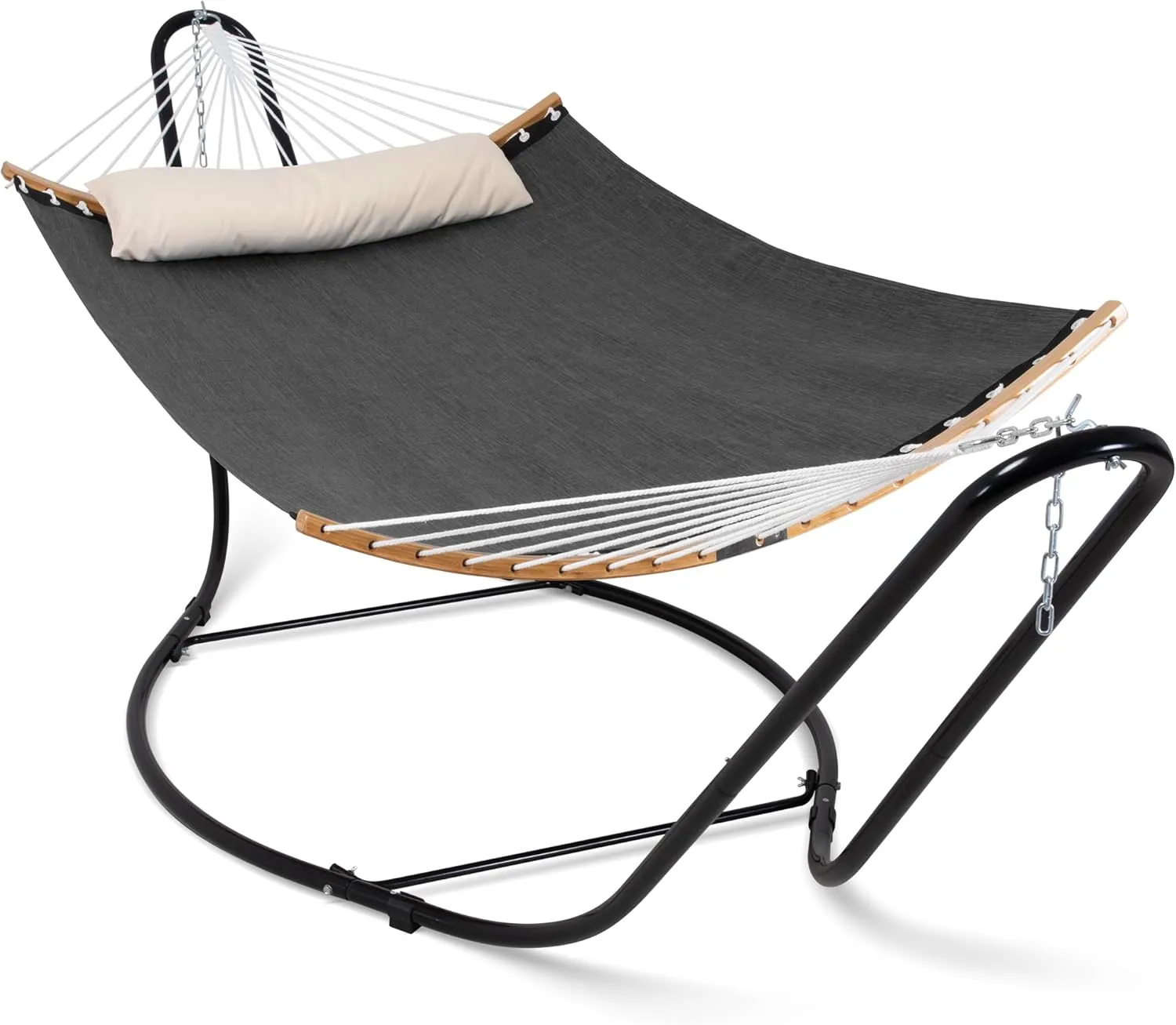 SUNCREAT Hammocks Free Standing Hammock for Outside, Heavy Duty Stand Alone Hammock for Backyard, Patio, Garden, Patent Pending, Dark Gray