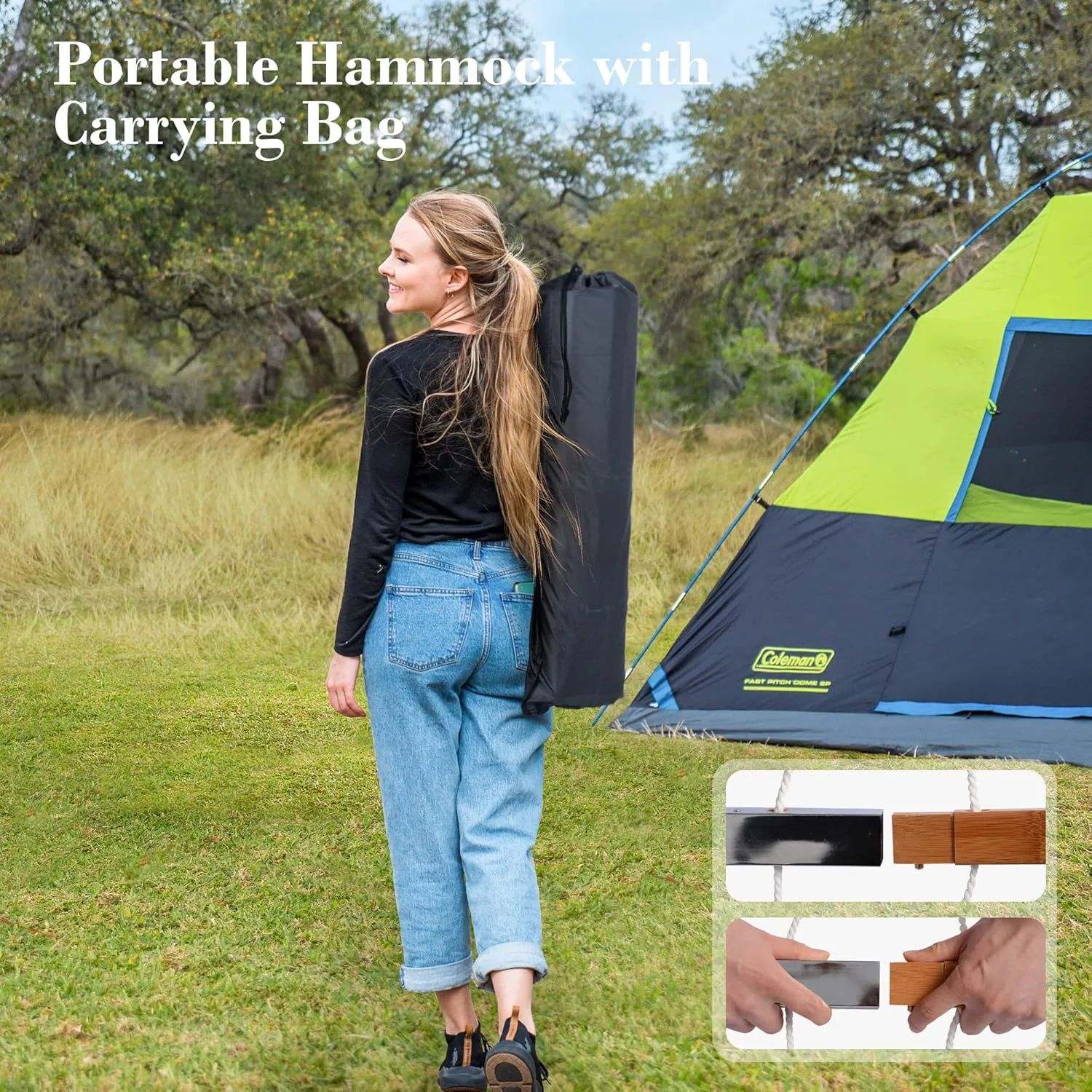 SUNCREAT Hammocks Free Standing Hammock for Outside, Heavy Duty Stand Alone Hammock for Backyard, Patio, Garden, Patent Pending, Dark Gray