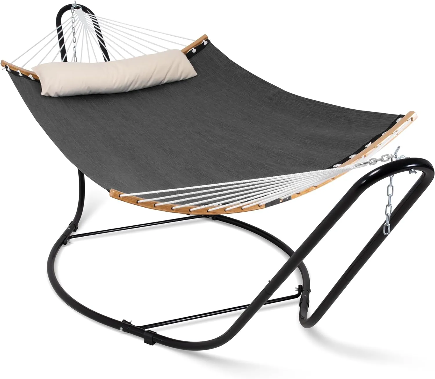 SUNCREAT Hammocks Free Standing Hammock for Outside, Heavy Duty Stand Alone Hammock for Backyard, Patio, Garden, Patent Pending, Dark Gray