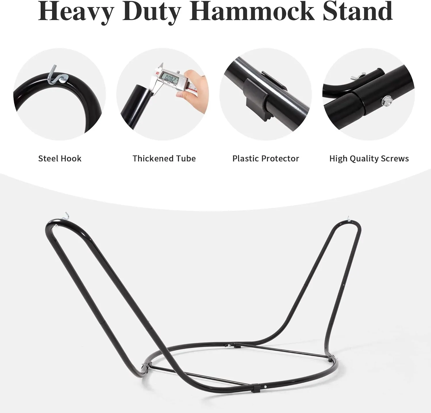 SUNCREAT Hammocks Free Standing Hammock for Outside, Heavy Duty Stand Alone Hammock for Backyard, Patio, Garden, Patent Pending, Dark Gray