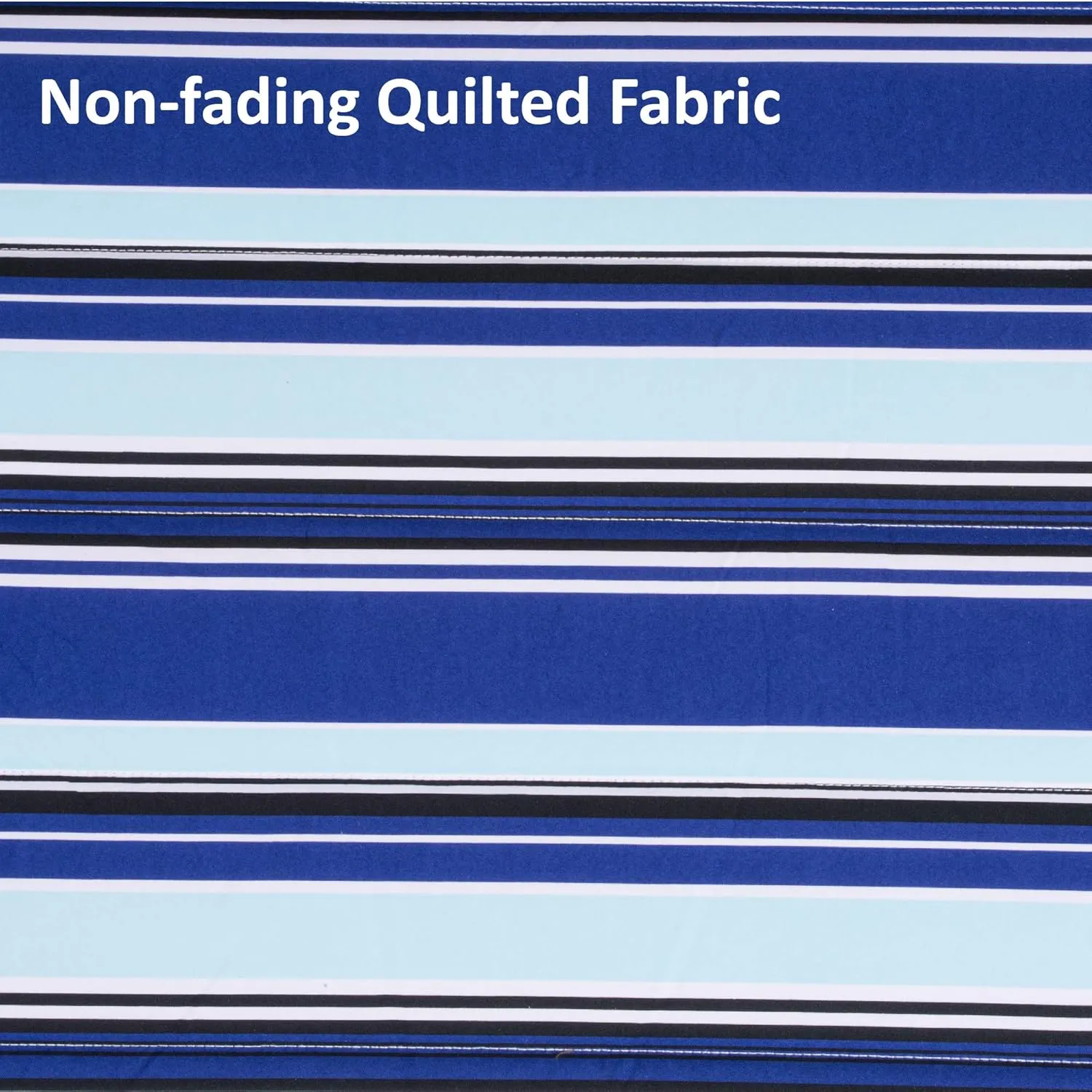 SUNCREAT Hammocks Quilted Fabric Hammock, Double Hammock with Spreader Bar, Soft Pillow, Max 475lbs Capacity, Blue Stripes