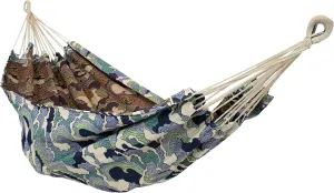Sunnydaze Double Jacquard Hammock - Large 2-Person Hammock for The Backyard or Patio - Polyester Outdoor Hammock - White-Capped Waves, DL-899
