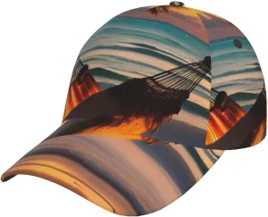 Sunset Beach Hammock Baseball Cap,Adjustable Baseball Cap,Sports Cap,Breathable,Washable,Suitable for Both Men and Women Black
