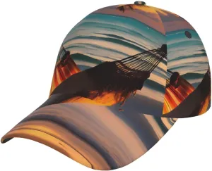 Sunset Beach Hammock Baseball Caps, Adjustable Baseball Caps,# Men's and Women's Baseball Caps, Sports Caps for All Seasons. Black