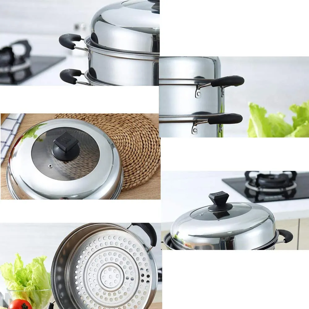 SUPOR Stainless Steel 26 Cm 2 Tier Steamer - Blemished package with full warranty - SZ26B5C