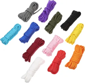 Survival Bracelet DIY 12 Rolls of Tent Ropes Climbing Ropes for Tents Braided Wire Rope Heavy-Duty for Outdoor Hiking Camping Random Color
