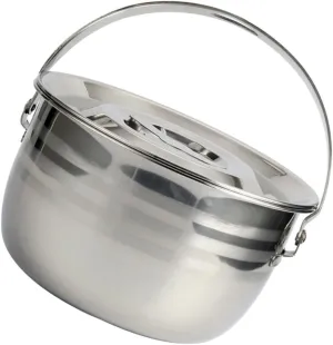 Survival Pots and Pans Non-stick Hanging Soup Pot for Campers Stainless Steel