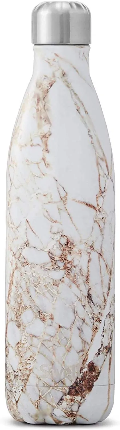 S'well Steel Water Bottle-25 Calacatta Gold-Triple-Layered Vacuum-Insulated Containers Keeps Drinks Cold for 48 Hours and Hot for 24-BPA-Free-Perfect for the Go, 25 fl oz