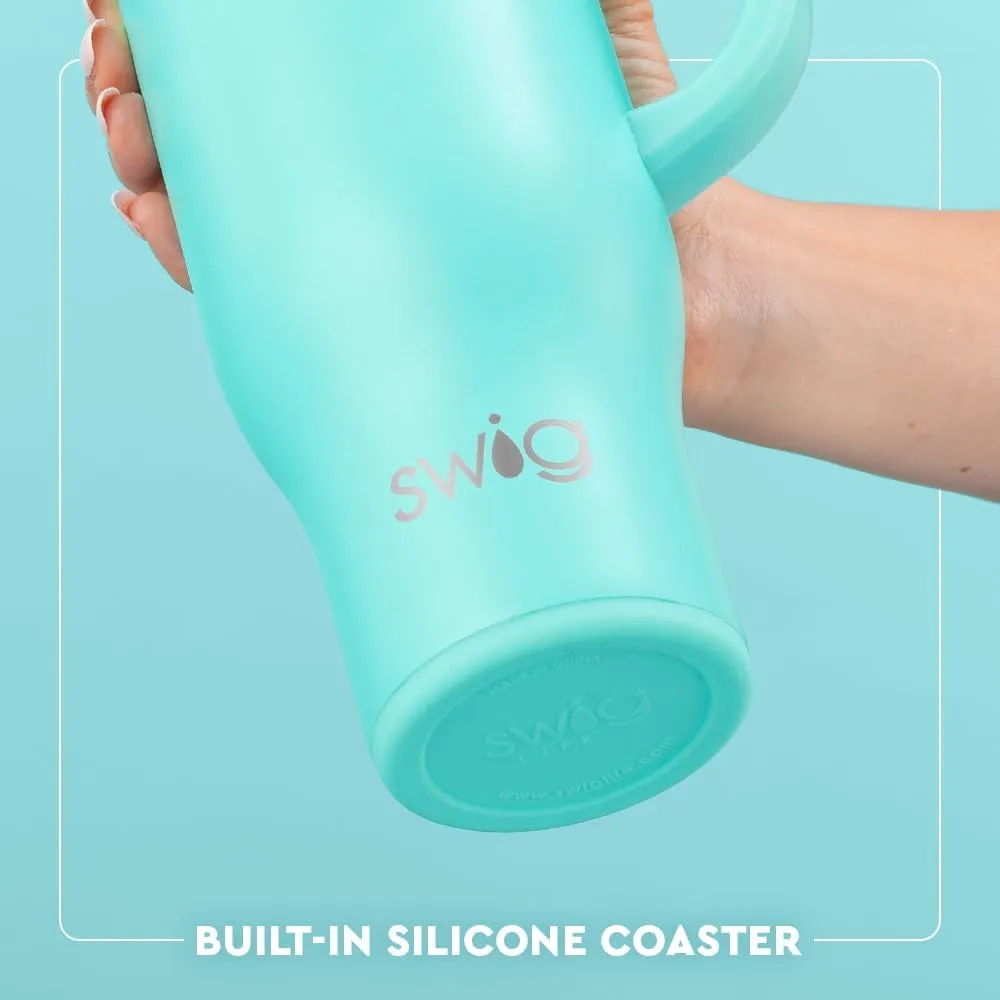 Swig Life 30oz Mega Mug, 30oz Tumbler with Handle and Straw, Large Insulated Tumblers, Cup Holder Friendly Travel Mug, Stainless Steel 30 oz Tumbler, Reusable Insulated Water Bottle (Book Club)