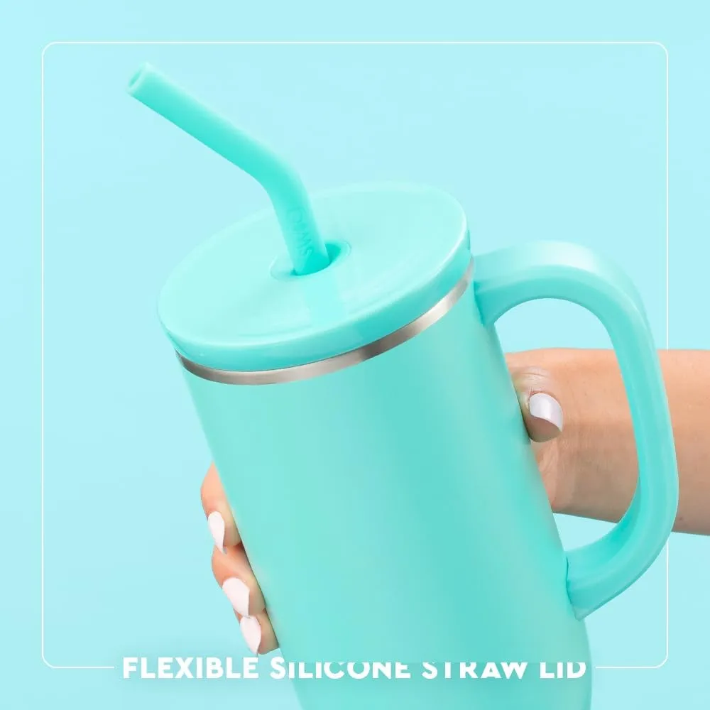 Swig Life 30oz Mega Mug, 30oz Tumbler with Handle and Straw, Large Insulated Tumblers, Cup Holder Friendly Travel Mug, Stainless Steel 30 oz Tumbler, Reusable Insulated Water Bottle (Book Club)