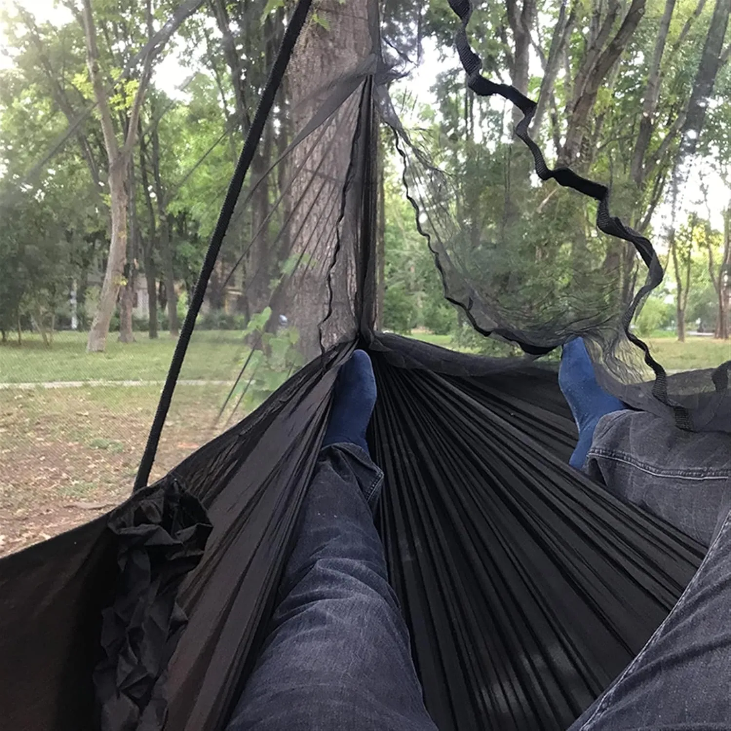 Swing Set Ultra Light Net Hammock, Tent Net, Outdoor Backyard Hiking Backpack, Travel Camping Double Swing Seat (Color : B)