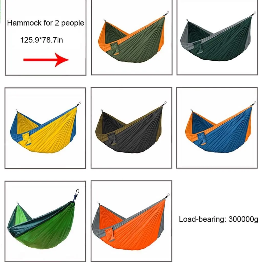 Swings Single Double Outdoor Hammock Swing 125.9x78.7 Inch Nylon Parachute Cloth Portable Hammock Leisure Travel Camping Hammock Swing Swing Outside Toys (Color : A)