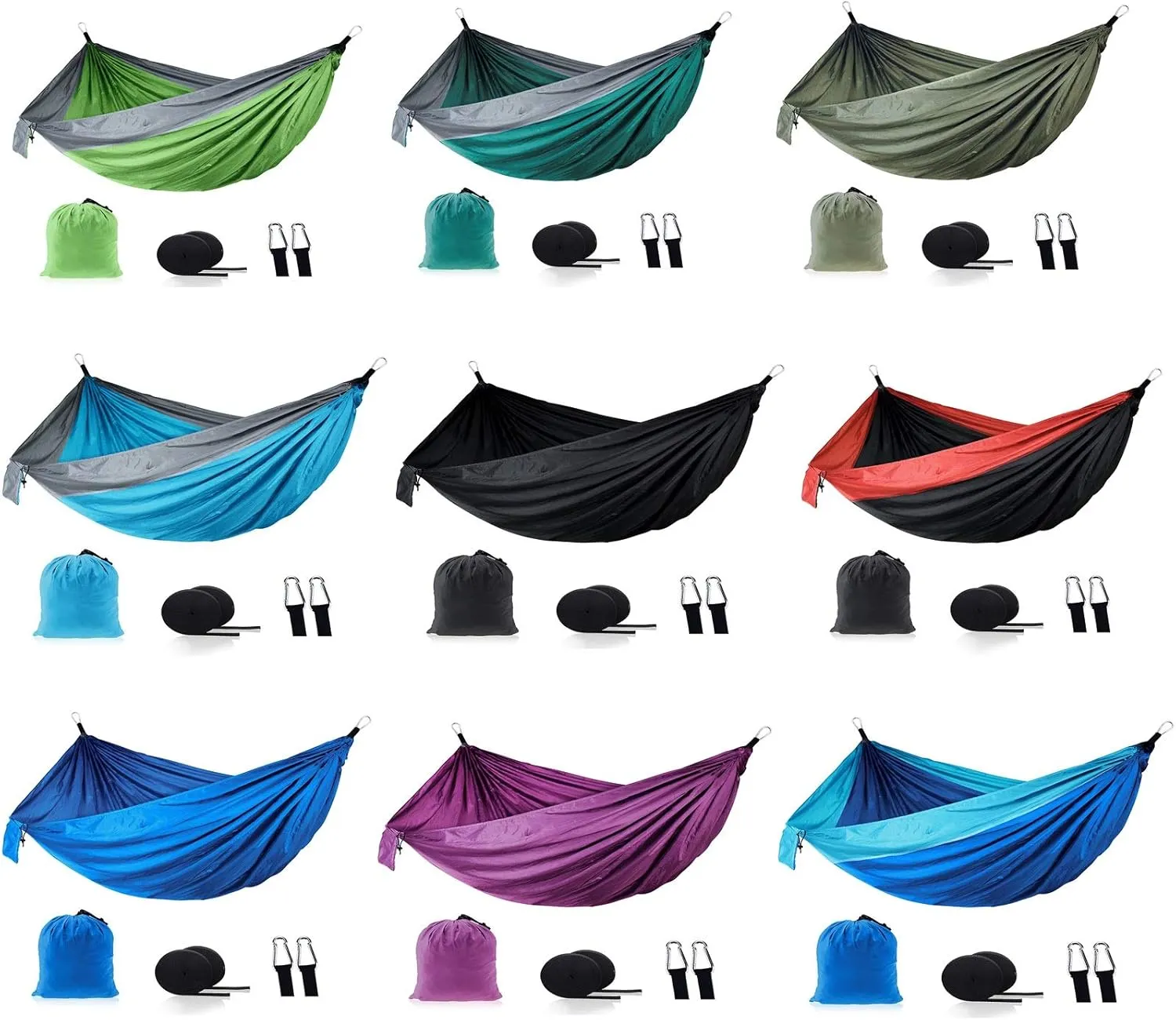 Swings Single Double Outdoor Hammock Swing Parachute Cloth Nylon Hammock Portable Hammock Hammock Chair 106.2x55.1 Inches (9 Colors) Swing Outside Toys (Color : F)
