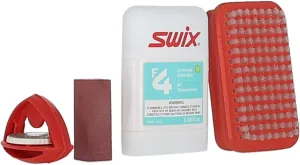 SWIX Ski & Snowboard Tuning & Wax Kit – Includes Adjustable Edge Tuner, Diamond Files, Gummi Stone, Glide Wax & Nylon Brush for Sharper Edges, Smoother Turns & Faster Glide - Great Value