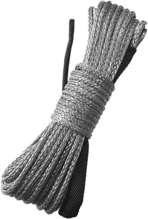 Synthetic Winch Rope 5/16 Inch x 50 ft 8300LBs with Black Protecing Sleeve for ATV UTV SUV Winches Line Cable Rope(Gray)
