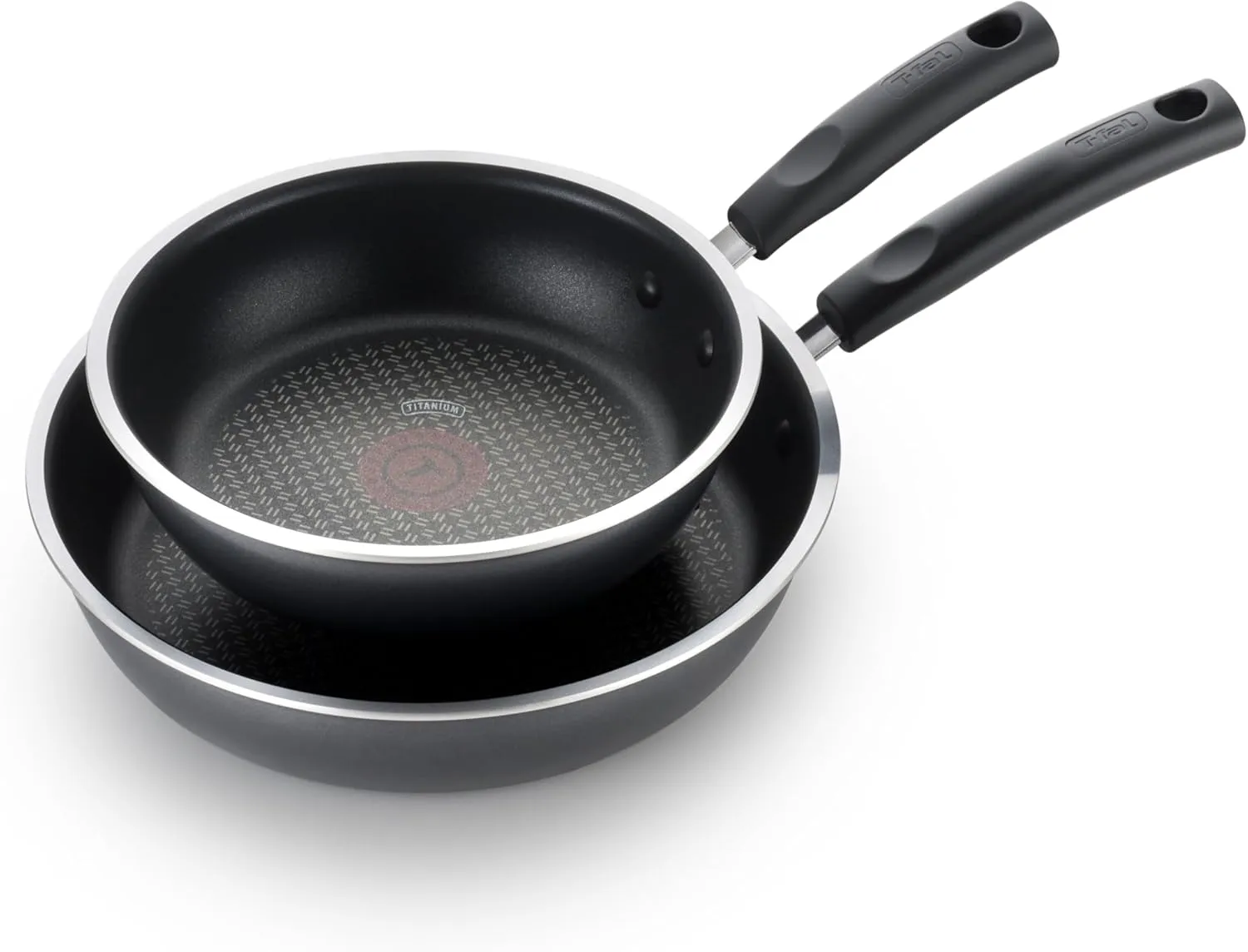 T-fal Signature Non Stick Fry Pan Set 2 Piece: 8 and 10.5 Inch, Oven Broiler Safe 350F, Heat Indicator, Cookware Set Nonstick, Frying Pans, Skillets, Pots and Pans, Home, Dishwasher Safe, Black