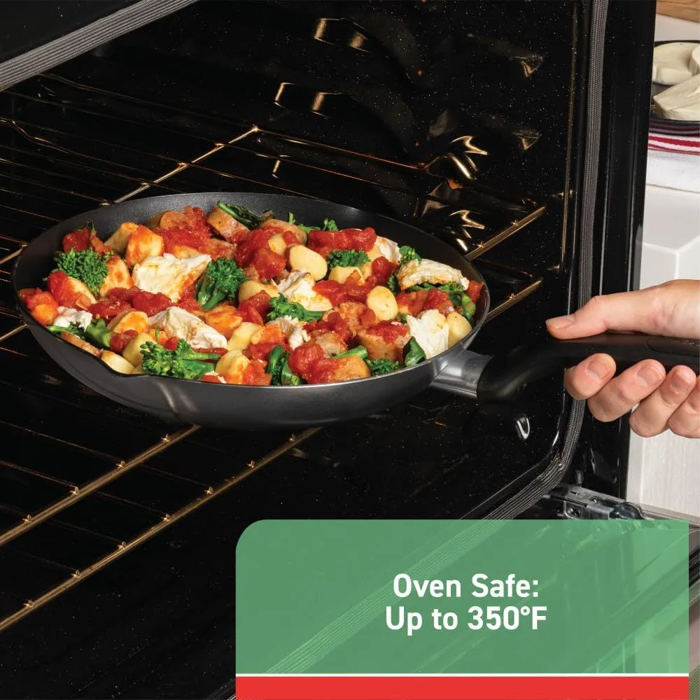 T-fal Specialty Nonstick Fry Pan Set 3 Piece, 8, 9.5, 11 Inch, Oven Broiler Safe 350F, Cookware, Pots and Pans Set Non Stick, Kitchen Frying Pans, Skillets, Durable, Dishwasher, Black
