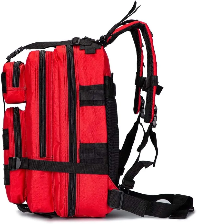 Tactical First Aid Bag MOLLE EMT IFAK Backpack Trauma First Aid Responder Medical Utility Military Rucksack Emergency (Red)