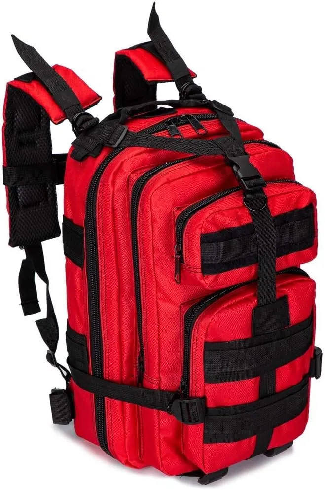 Tactical First Aid Bag MOLLE EMT IFAK Backpack Trauma First Aid Responder Medical Utility Military Rucksack Emergency (Red)