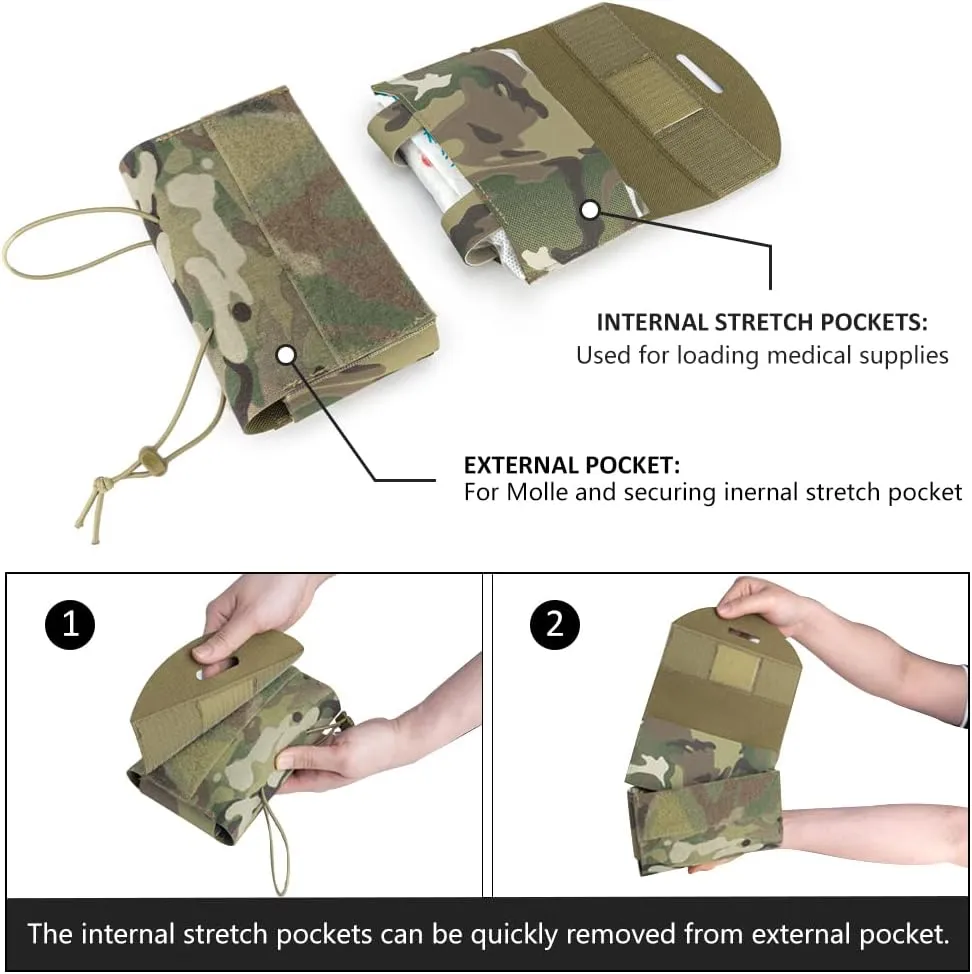 Tactical Medical Pouch MOLLE EMT First Aid Pouch IFAK Utility Pouch Portable Trauma Bag 500D Nylon for Tactical Belt and Vest