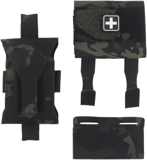Tactical Molle Belt Mounted Micro Trauma Kit,Medical Pouch First Aid Bag IFAK Pouch with Tourniquet Holder, Large, Black