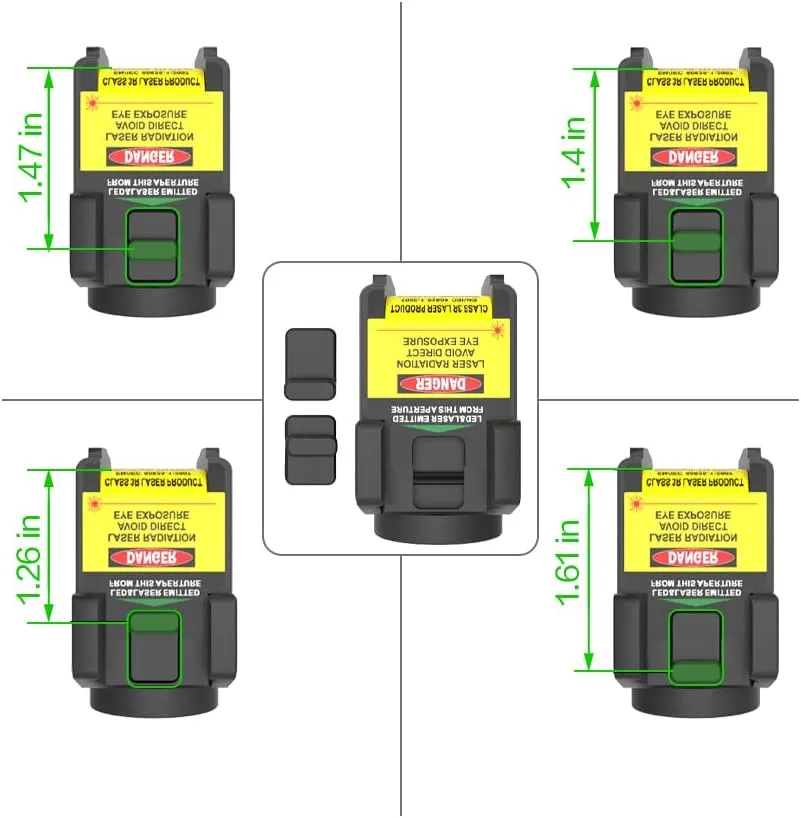 Tactical Sub Compact Rail Mount Laser Sight & Flashlight Light Combo, Magnetic Touch Rechargeable Battery