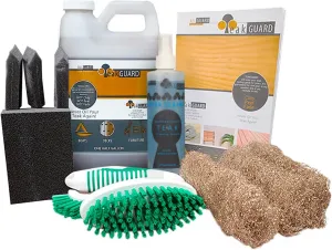 Teak Cleaning Supplies Bundle Featuring 64oz Teak Brightener and Finish, Super Cleaner 8 oz, Wood Scrub Brush, Foam Brushes & Bronze Wool, Water-Based & Safe