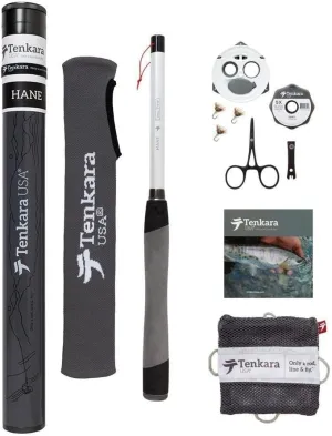 Tenkara USA Fly Fishing HANE™ Rod with Case, Super Compact All-Around for Small & Medium Fish - Ultra-Portable, Carbon Fiber, Lightweight (10ft10in - 330cm)