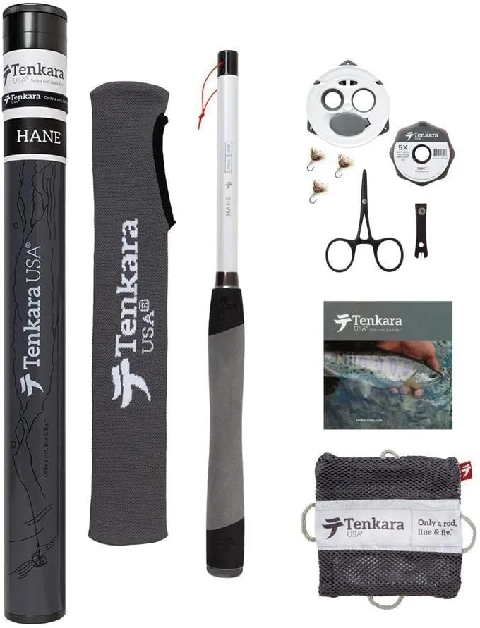 Tenkara USA Fly Fishing HANE™ Rod with Case, Super Compact All-Around for Small & Medium Fish - Ultra-Portable, Carbon Fiber, Lightweight (10ft10in - 330cm)