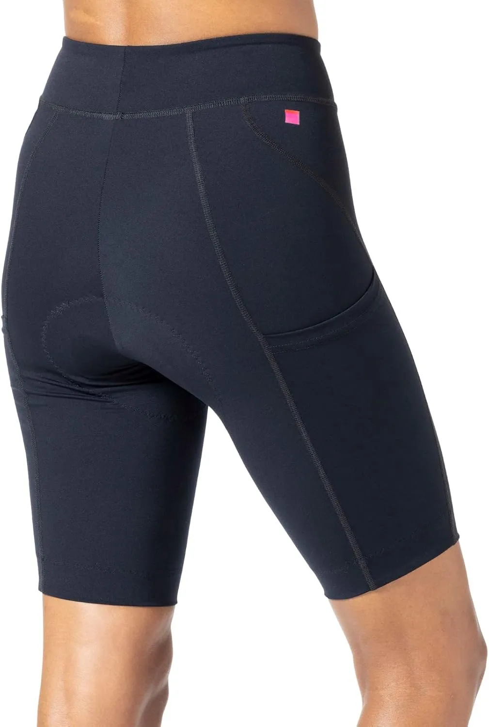 Terry Bike Shorts Women Padded Wayfarer 11 Inch Long Compression Shorts for Women Cycling UPF 50  Touring Bike Shorts