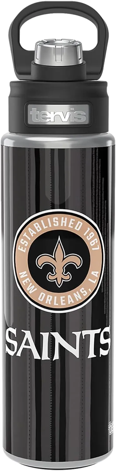 Tervis NFL New Orleans Saints-All in Water, 24oz Wide Mouth Bottle, Stainless Steel