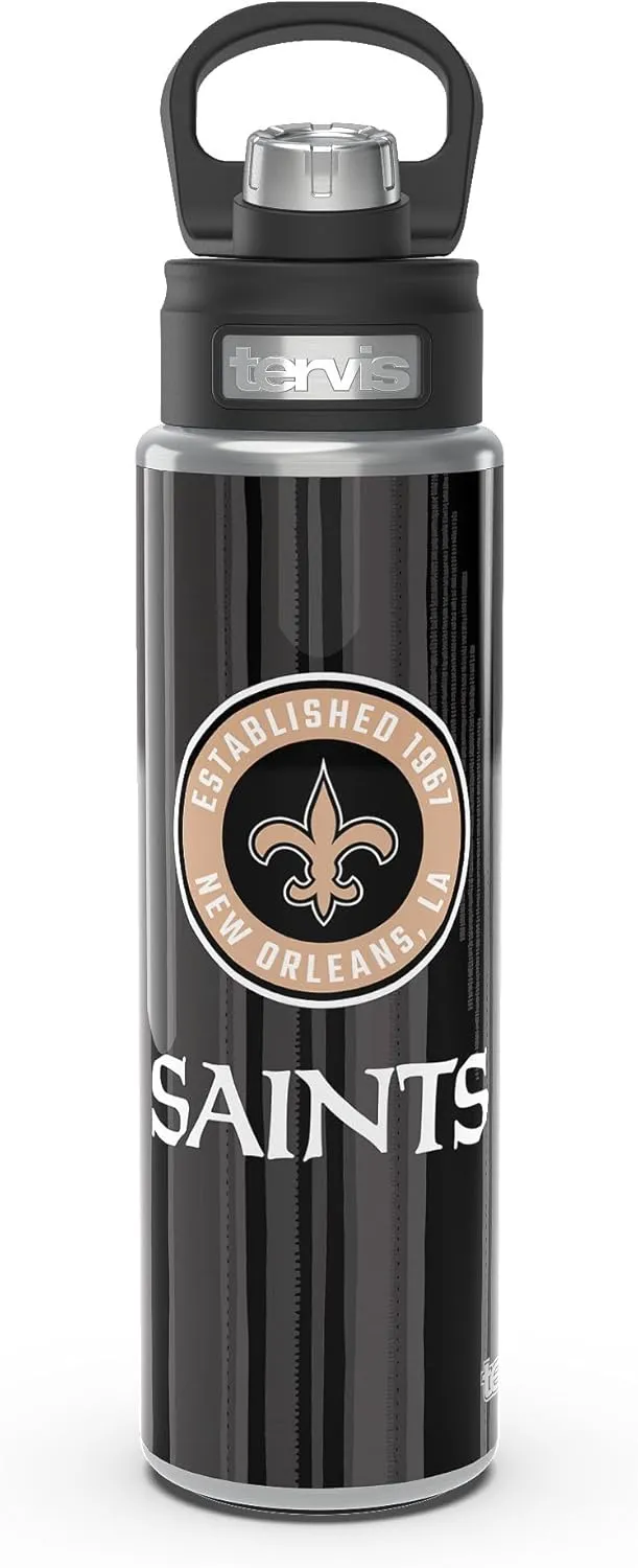 Tervis NFL New Orleans Saints-All in Water, 24oz Wide Mouth Bottle, Stainless Steel