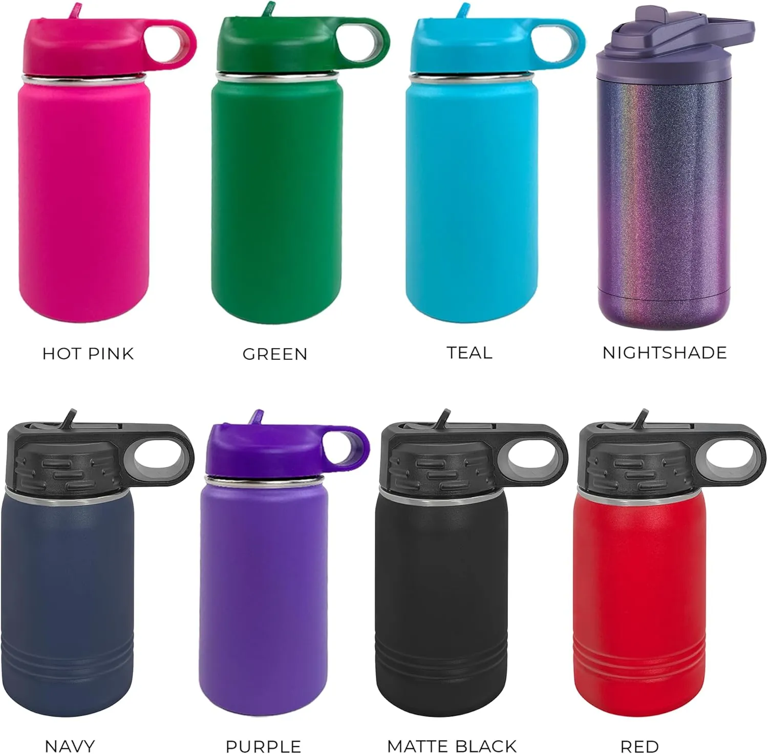 The Crafty Engineer Big Sister Big Brother Kids Water Bottle, Engraved Design with Flip Top Lid (Purple)