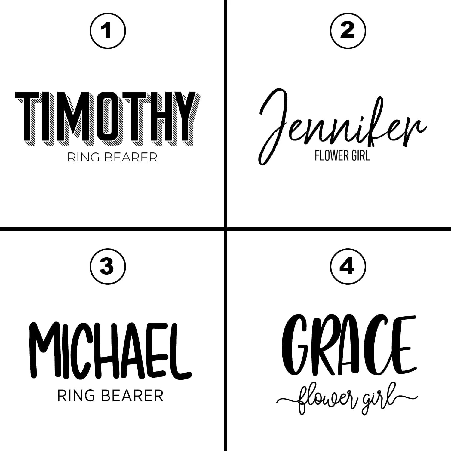 The Crafty Engineer Personalized Flower Girl and Ring Bearer Water Bottle (Black)
