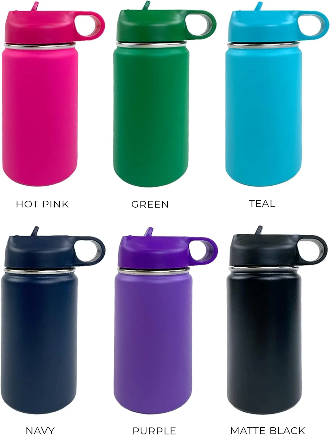 The Crafty Engineer Personalized Flower Girl and Ring Bearer Water Bottle (Black)